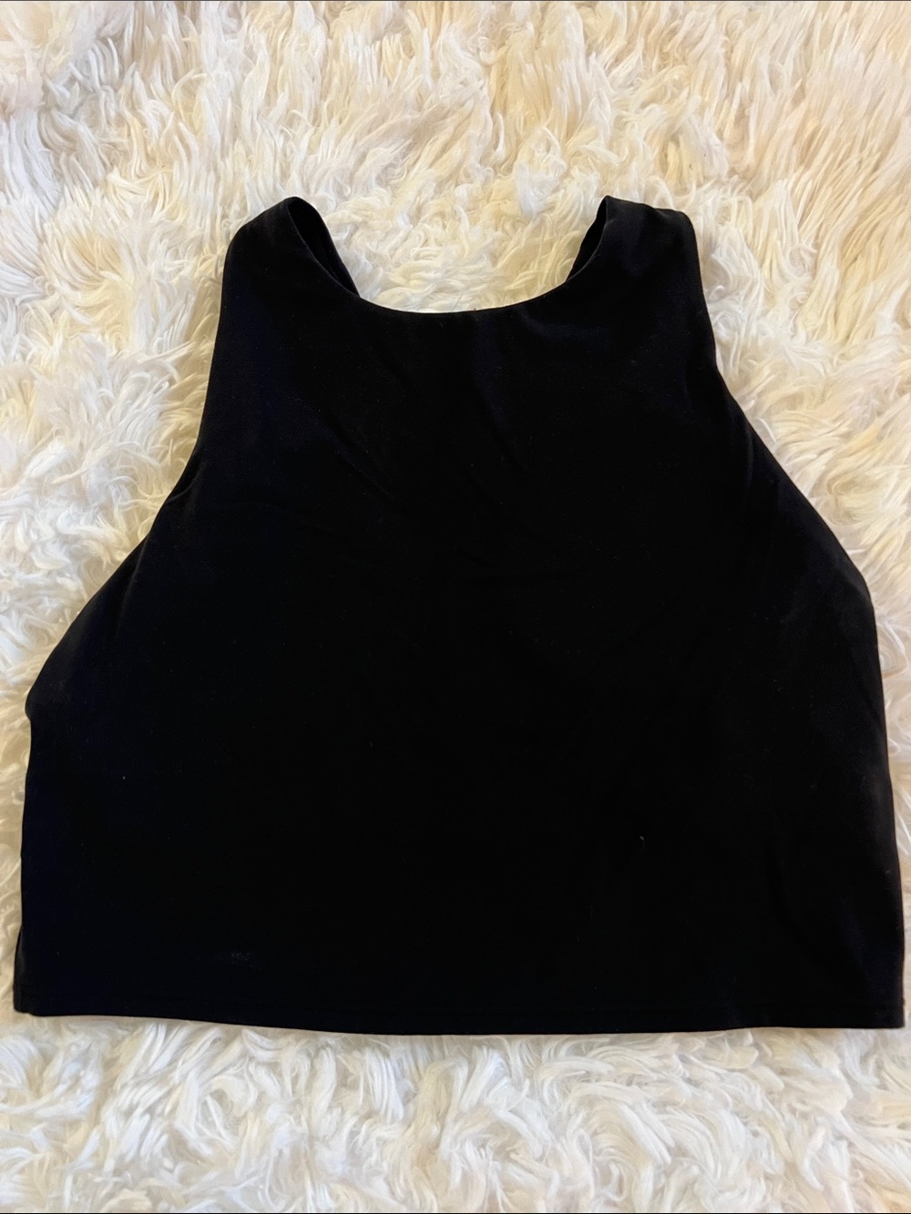 Athleta Black High-Neck Cropped Tank Built in Bra Small